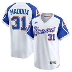 MLB Greg Maddux Atlanta Braves Nike Throwback Cooperstown Collection Limited Jersey
