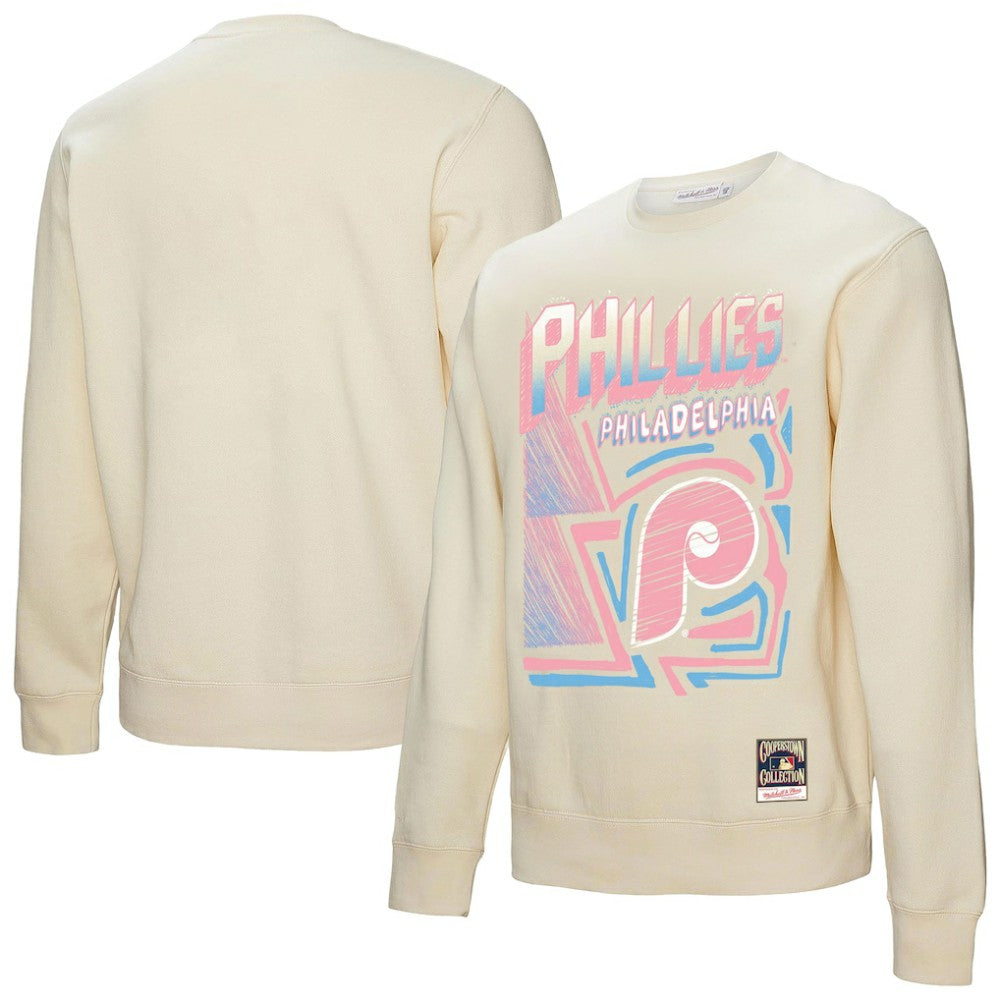 MLB Philadelphia Phillies Mitchell & Ness Sidewalk Sketch Pullover Sweatshirt