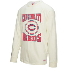 MLB Cincinnati Reds Mitchell & Ness Arched Logo Slub Long Sleeve T-Shirt