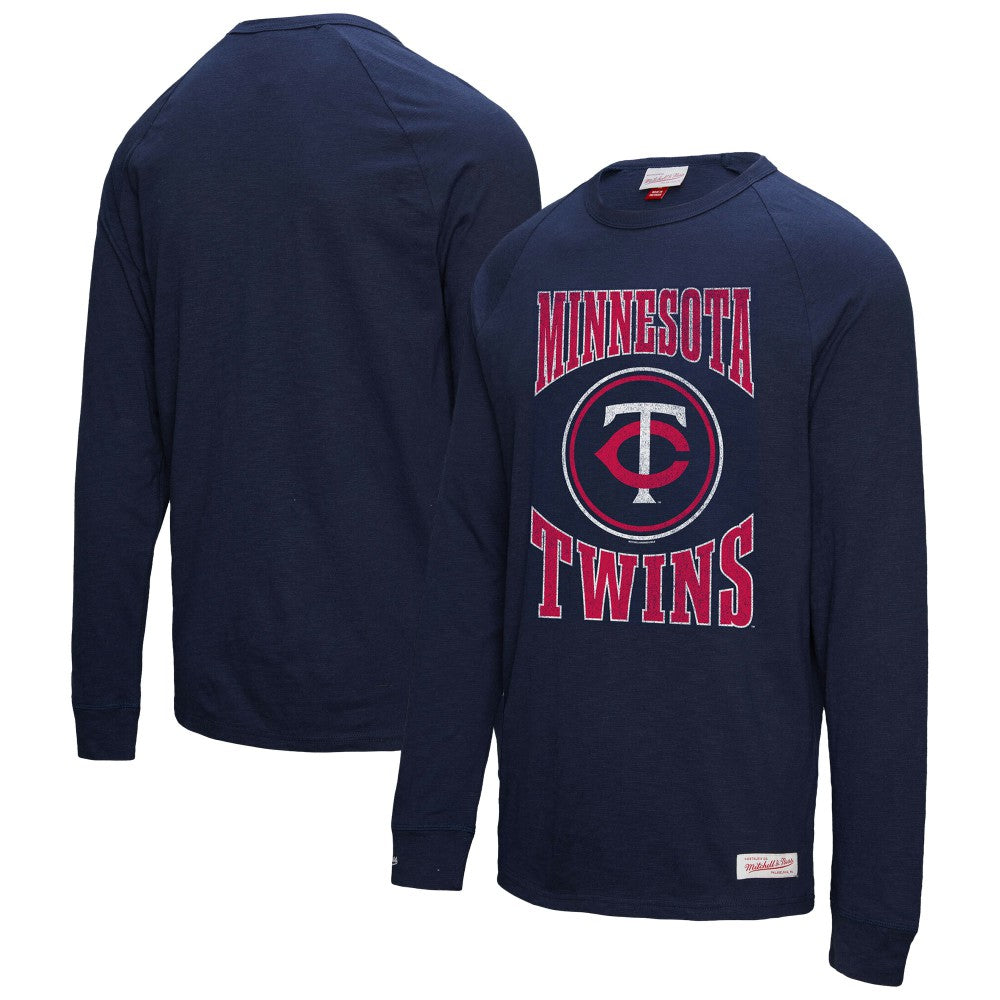 MLB Minnesota Twins Mitchell & Ness Arched Logo Slub Long Sleeve T-Shirt
