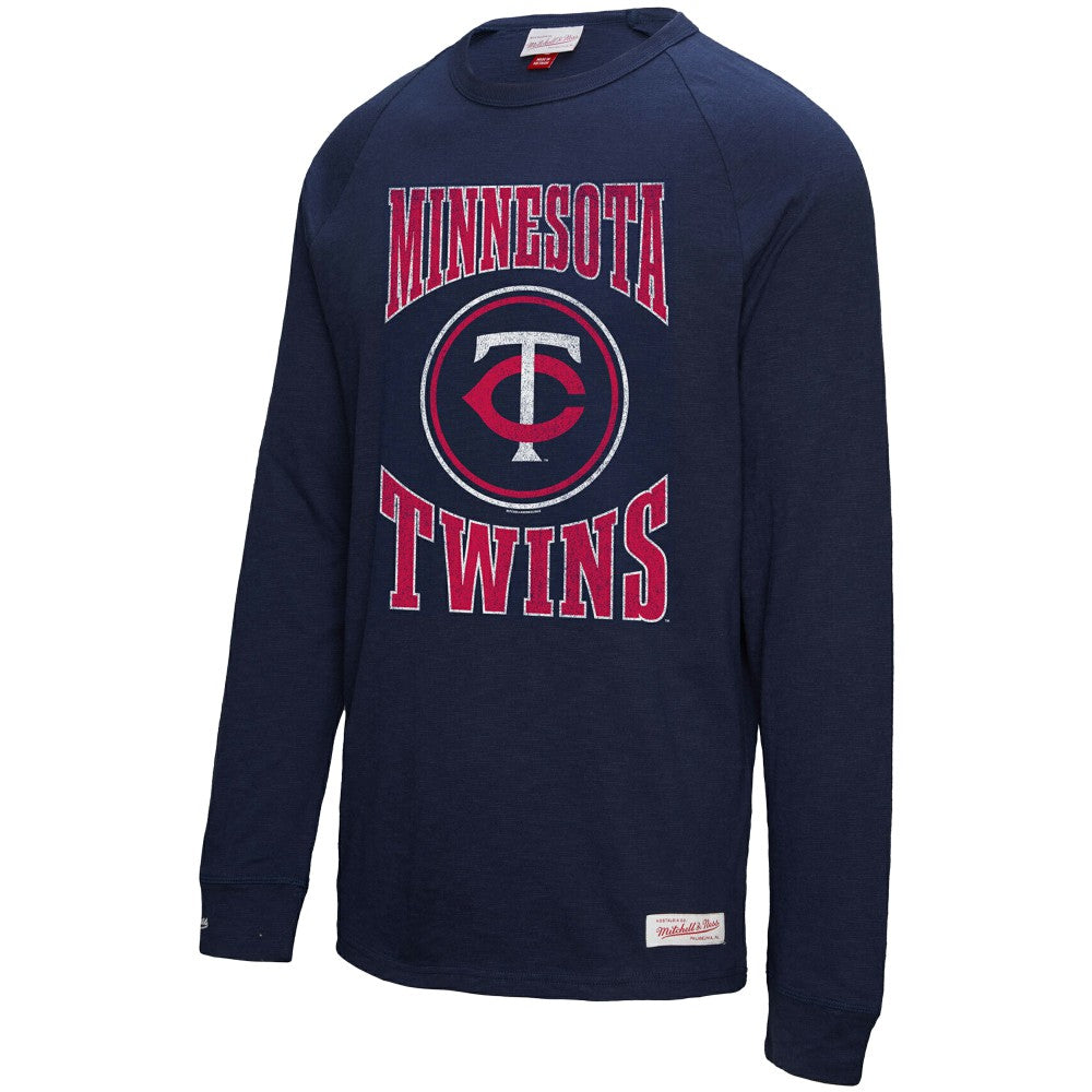 MLB Minnesota Twins Mitchell & Ness Arched Logo Slub Long Sleeve T-Shirt