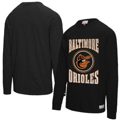 MLB Baltimore Orioles Mitchell & Ness Arched Logo Slub Long Sleeve T-Shirt
