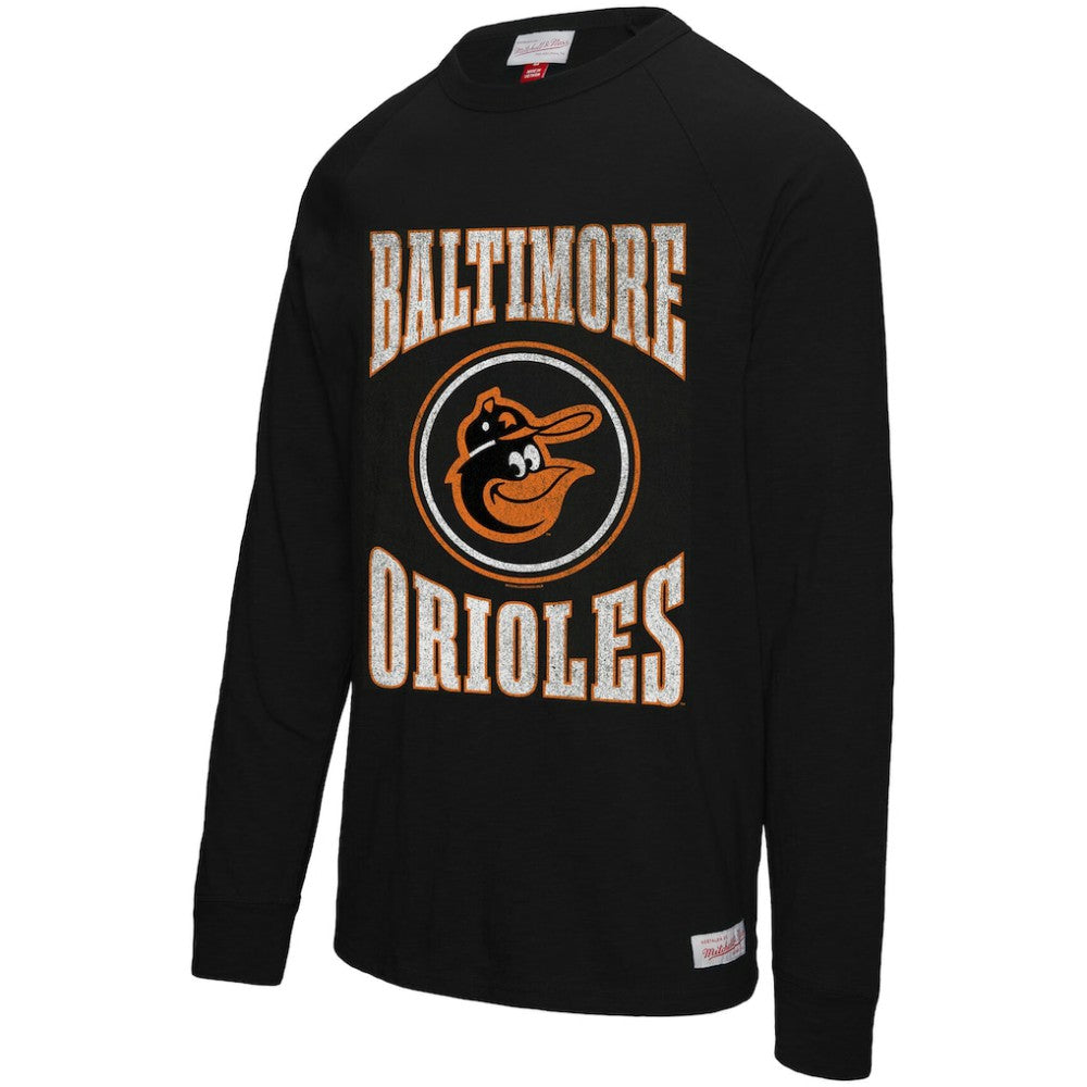 MLB Baltimore Orioles Mitchell & Ness Arched Logo Slub Long Sleeve T-Shirt