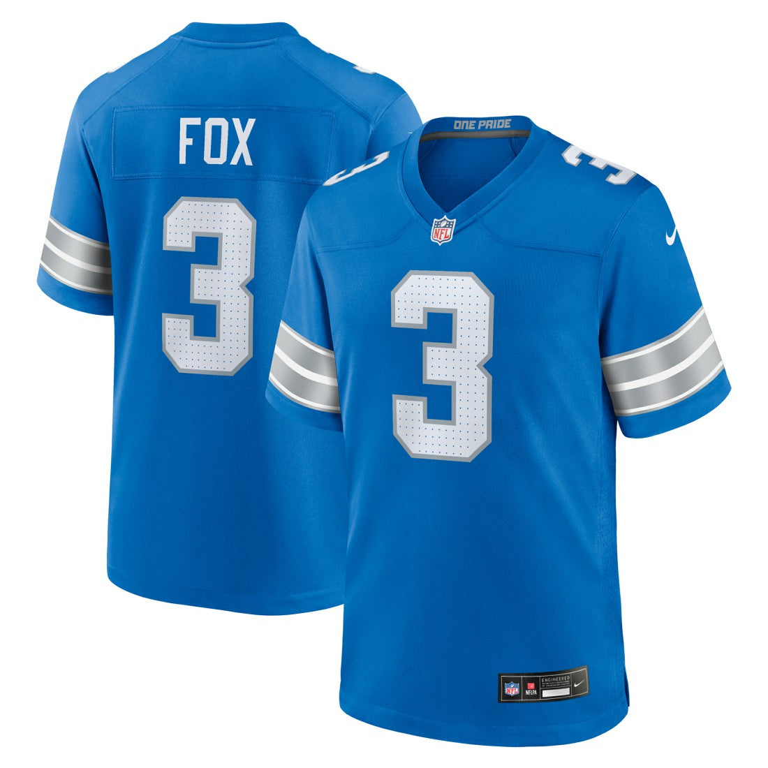 Jack Fox  Team Game Jersey - Detroit Lions