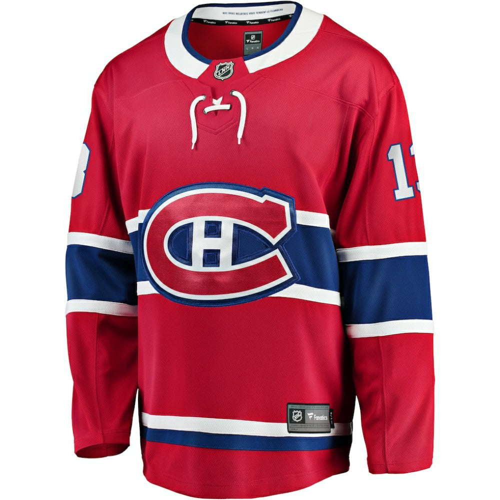 NHL Red Cole Caufield Montreal Canadiens Fanatics Home Premier Breakaway Player Jersey