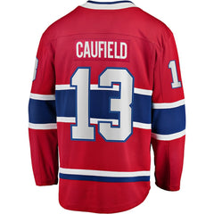 NHL Red Cole Caufield Montreal Canadiens Fanatics Home Premier Breakaway Player Jersey