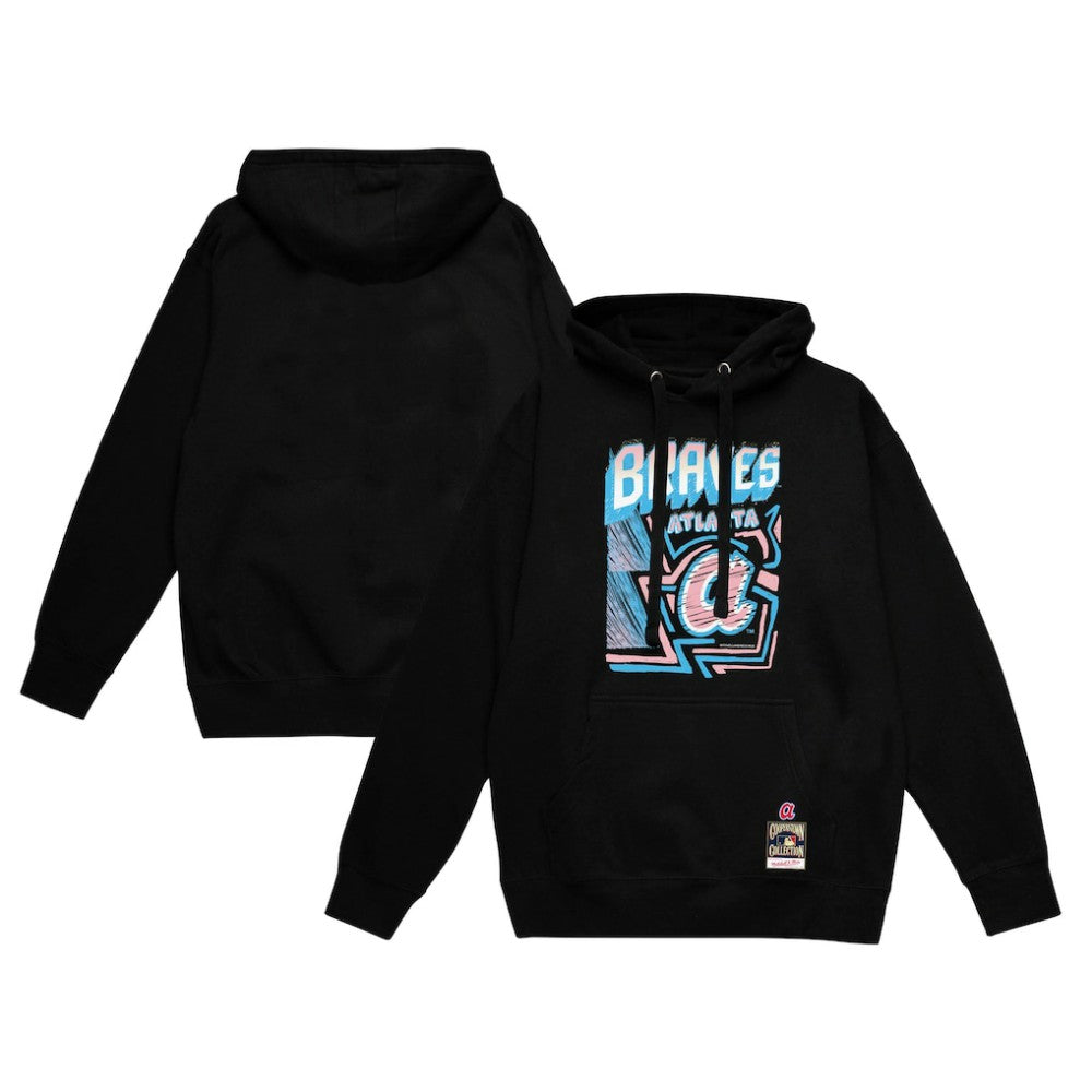 MLB Atlanta Braves Mitchell & Ness Sidewalk Sketch Pullover Hoodie