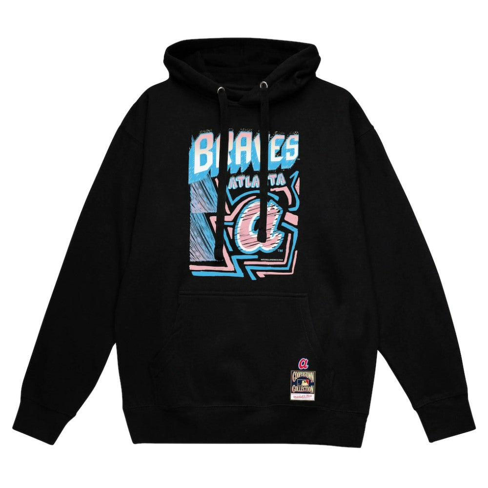 MLB Atlanta Braves Mitchell & Ness Sidewalk Sketch Pullover Hoodie