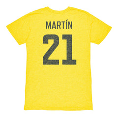 Henry Martin Club America 1863FC Vintage Player Name & Number Tri-blend T-Shirt -  Yellow