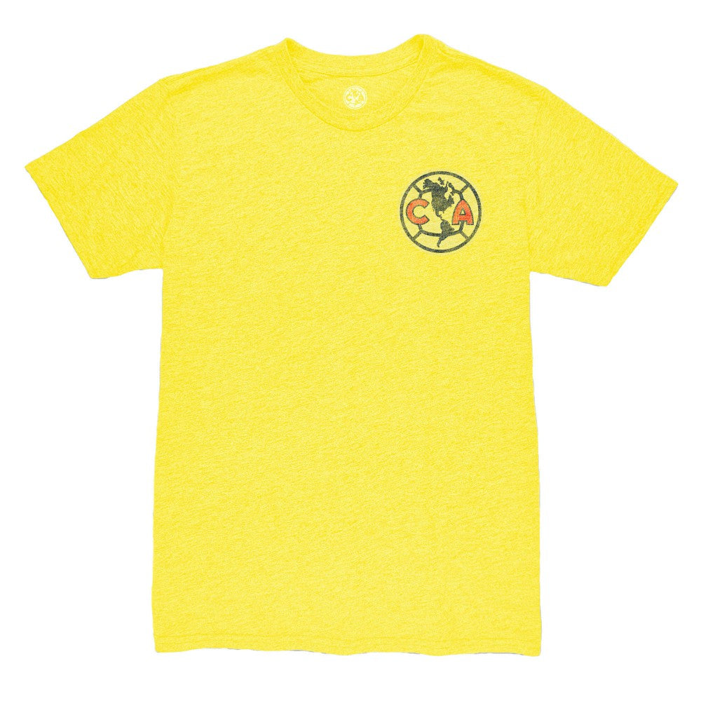 Luis Malagón Club America 1863FC Vintage Player Name & Number Tri-blend T-Shirt -  Yellow