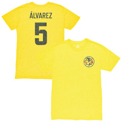 Kevin Álvarez Club America 1863FC Vintage Player Name & Number Tri-blend T-Shirt -  Yellow