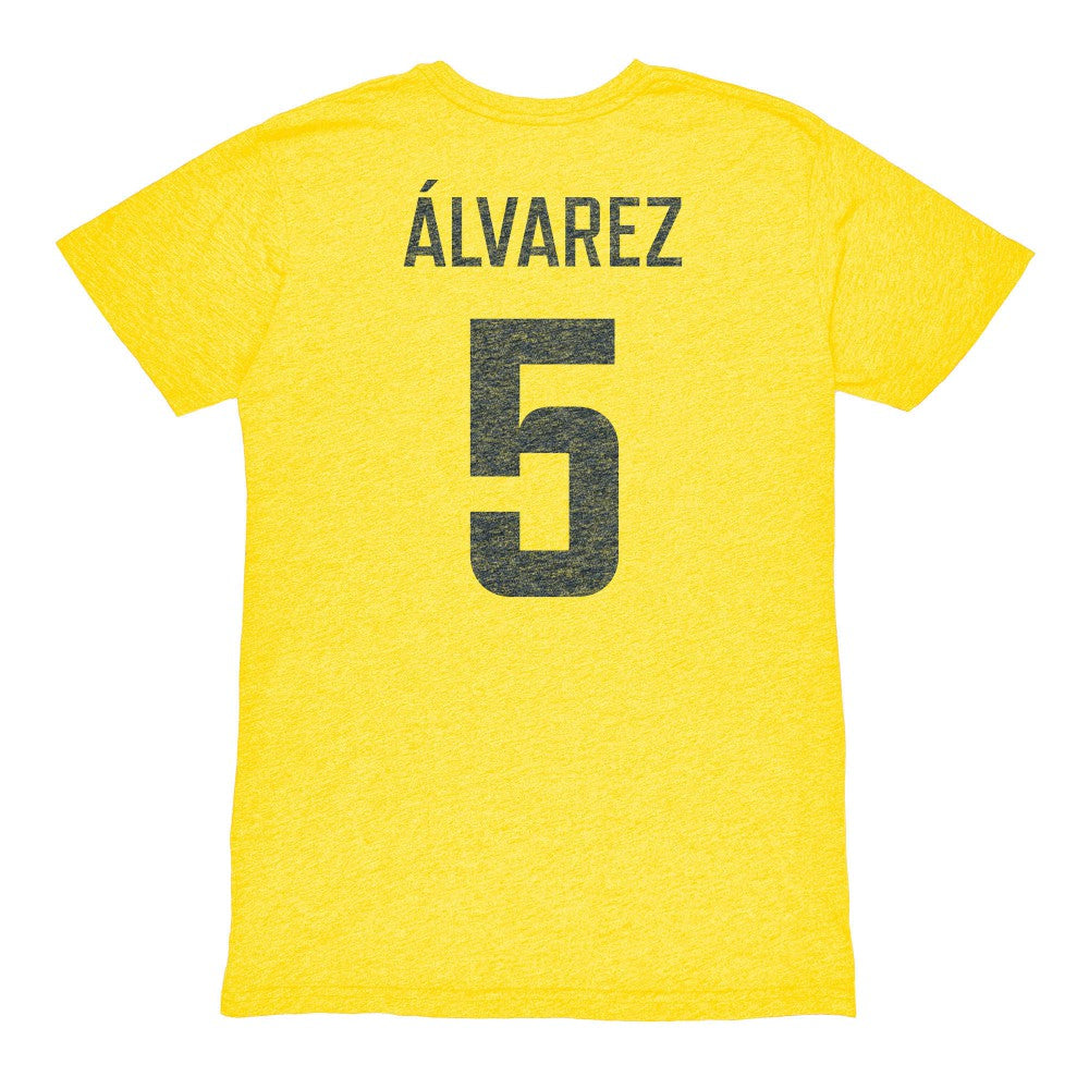 Kevin Álvarez Club America 1863FC Vintage Player Name & Number Tri-blend T-Shirt -  Yellow