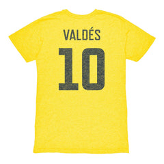 Diego Valdés Club America 1863FC Vintage Player Name & Number Tri-blend T-Shirt -  Yellow