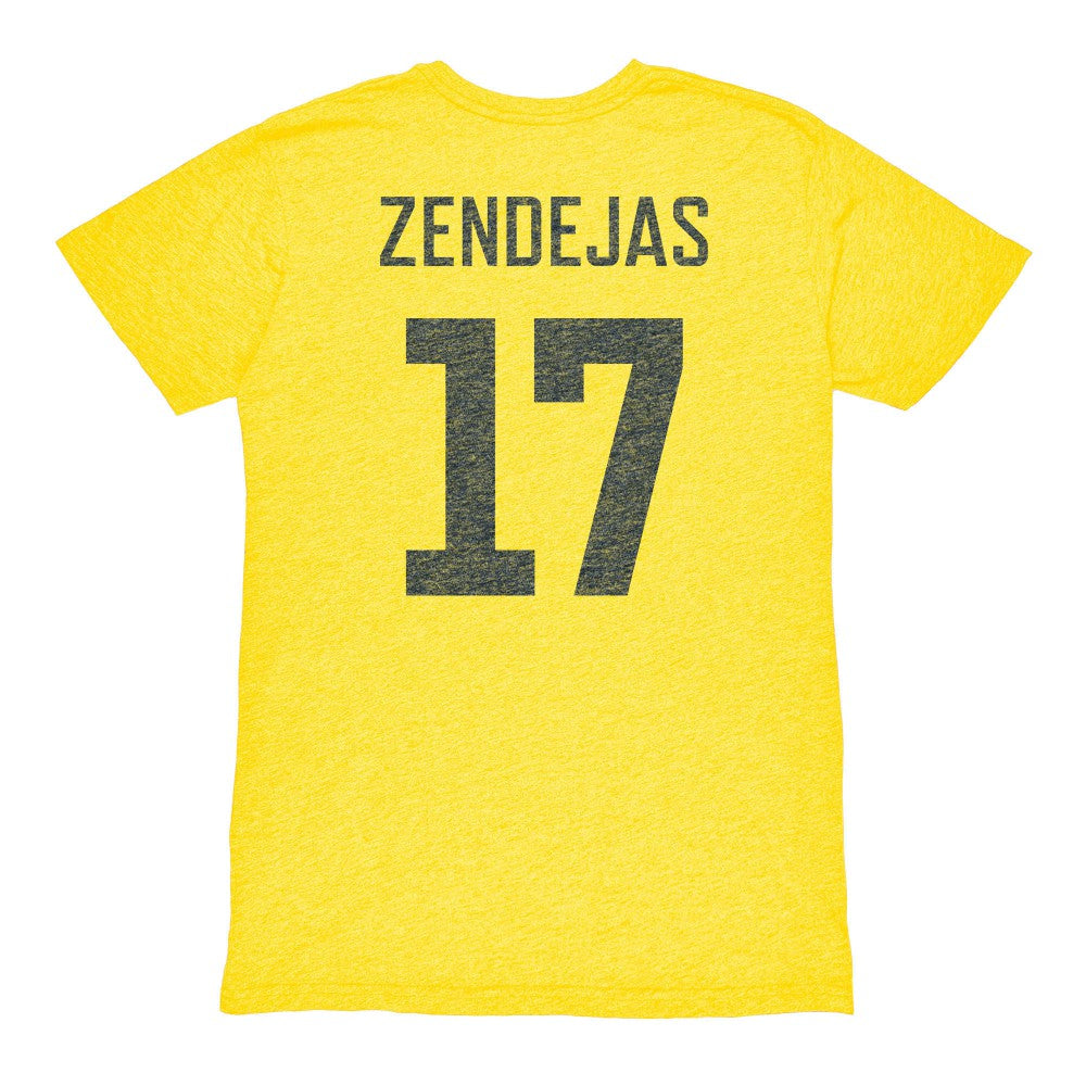 Alejandro Zendejas Club America 1863FC Vintage Player Name & Number Tri-blend T-Shirt -  Yellow