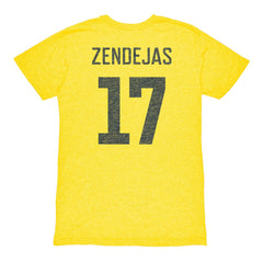 Alejandro Zendejas Club America 1863FC Vintage Player Name & Number Tri-blend T-Shirt -  Yellow
