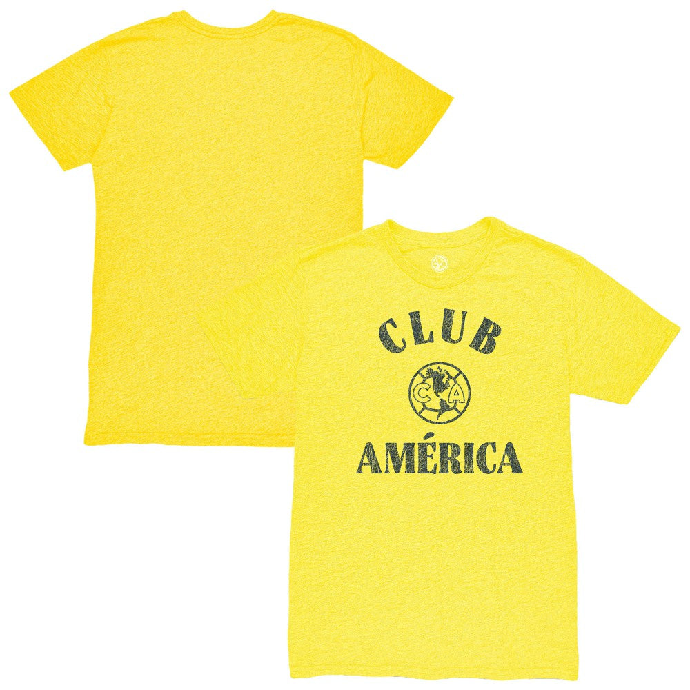 Club America 1863FC Team Arch Vintage Tri-Blend T-Shirt -  Yellow