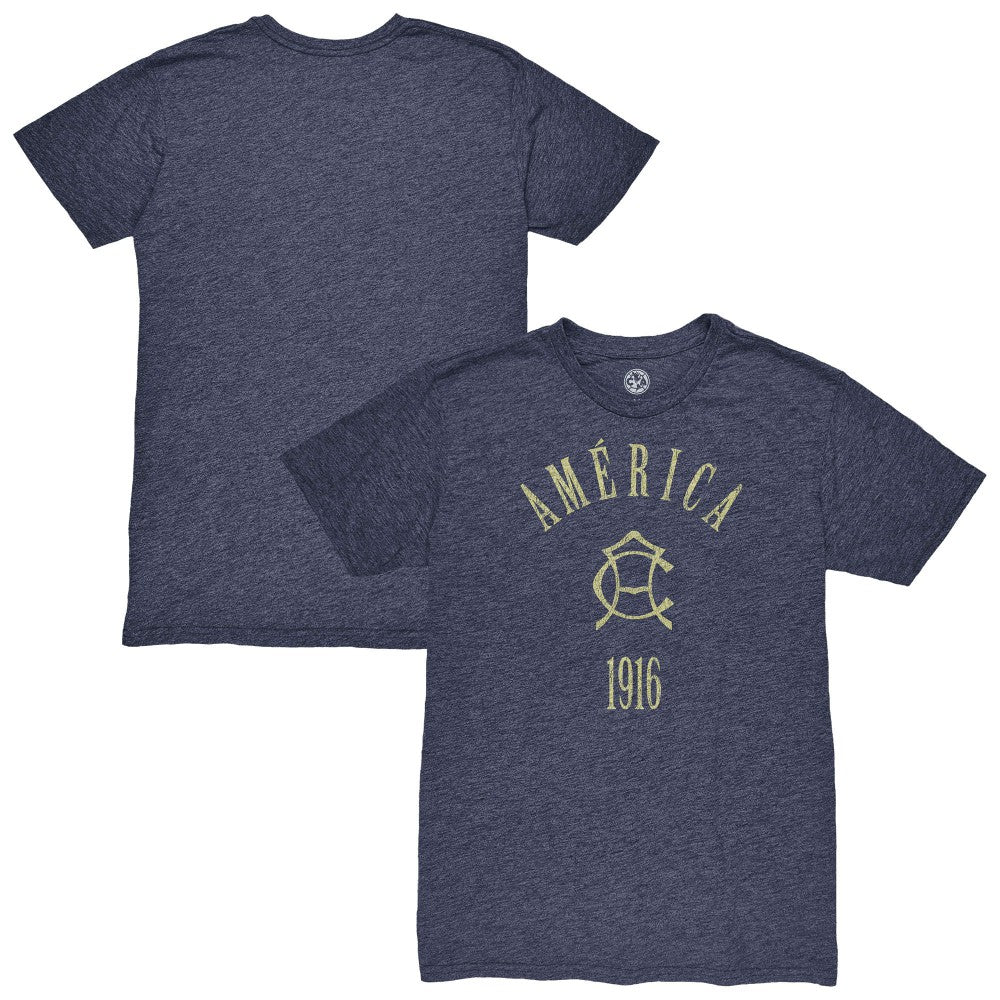 Club America 1863FC Team Arch Vintage Tri-Blend T-Shirt -  Navy