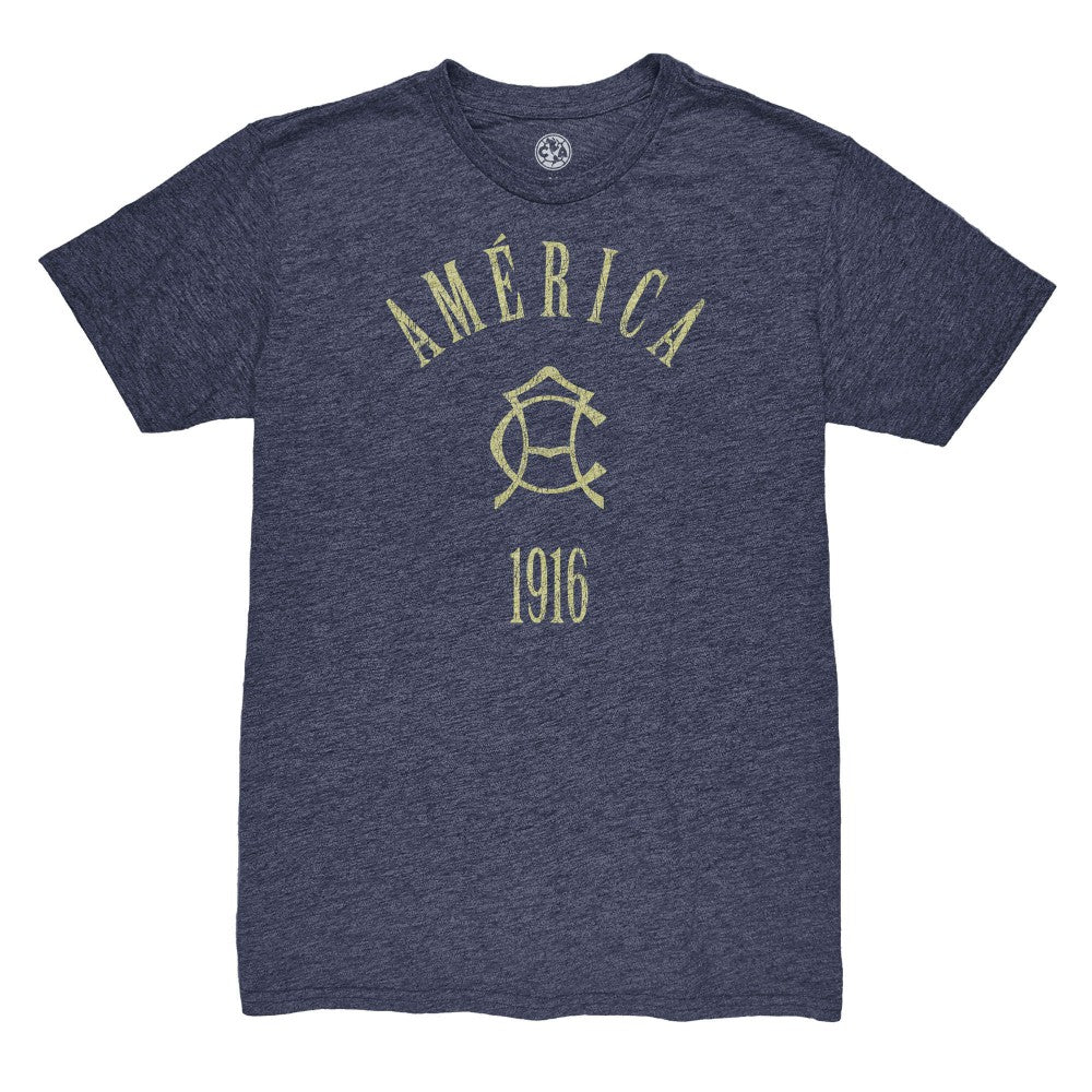 Club America 1863FC Team Arch Vintage Tri-Blend T-Shirt -  Navy