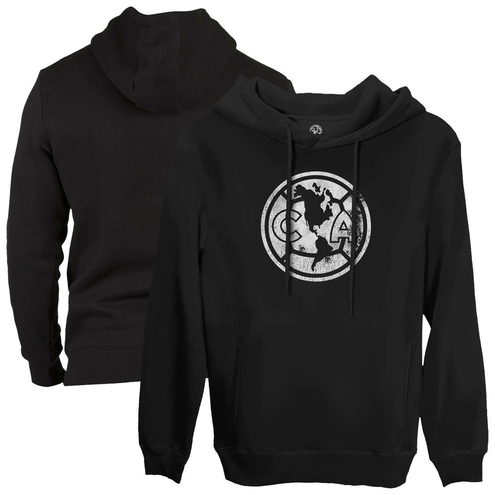 Club America 1863FC Mono Badge Fleece Pullover Hoodie Sweatshirt -  Black