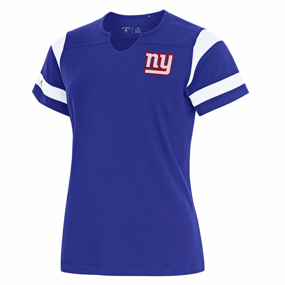 Antigua Women's Encounter Short Sleeve Notch Neck Top - New York Giants