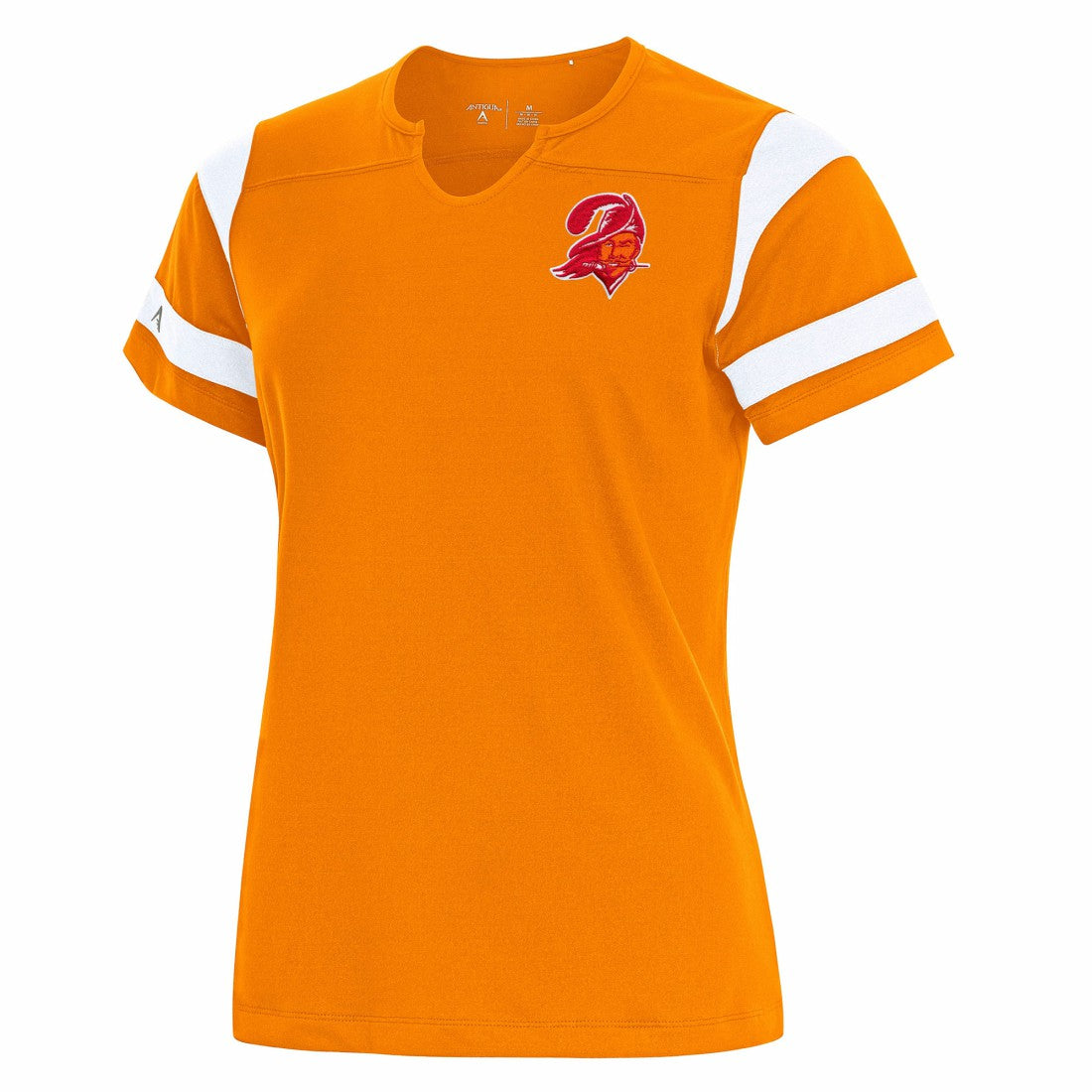 Antigua Women's Encounter Short Sleeve Notch Neck Top - Tampa Bay Buccaneers