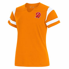 Antigua Women's Encounter Short Sleeve Notch Neck Top - Tampa Bay Buccaneers
