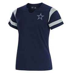 Antigua Women's Encounter Short Sleeve Notch Neck Top - Dallas Cowboys