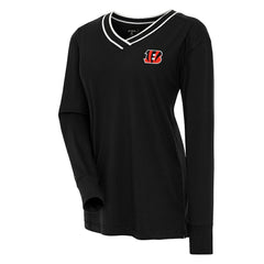Antigua Women's Symbolic Long Sleeve V-Neck Top - Cincinnati Bengals