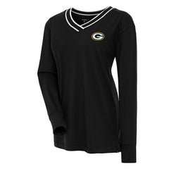 Antigua Women's Symbolic Long Sleeve V-Neck Top - Green Bay Packers