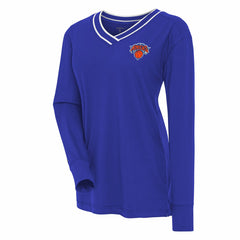 NBA New York Knicks Antigua Women's Symbolic Long Sleeve V-Neck Top