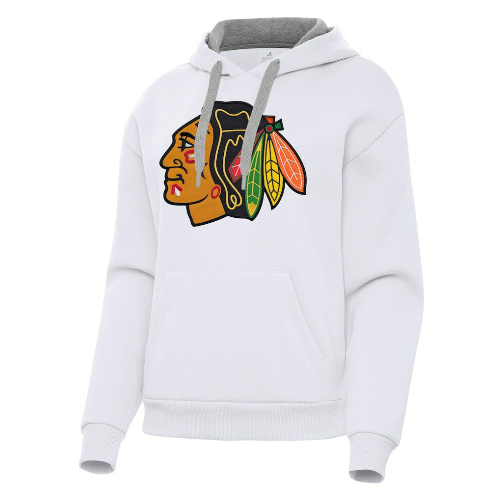 NHL White Chicago Blackhawks Antigua Women's Victory Pullover Hoodie