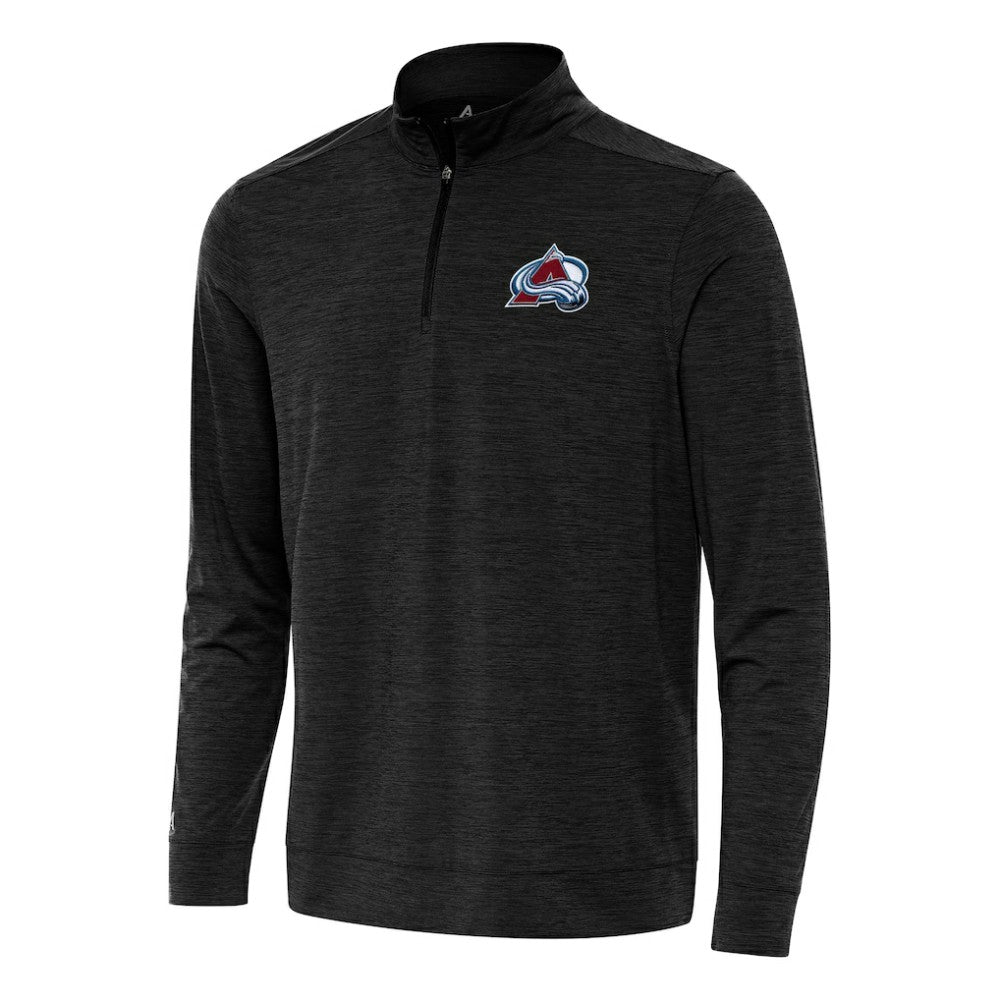 NHL Heather Black Colorado Avalanche Antigua Bright Quarter-Zip Top