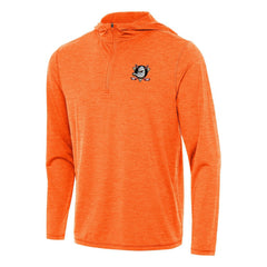 NHL Heather Orange Anaheim Ducks Antigua Tidy Quarter-Zip Hoodie