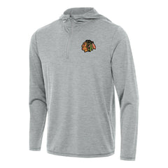 NHL Heather Gray Chicago Blackhawks Antigua Tidy Quarter-Zip Hoodie