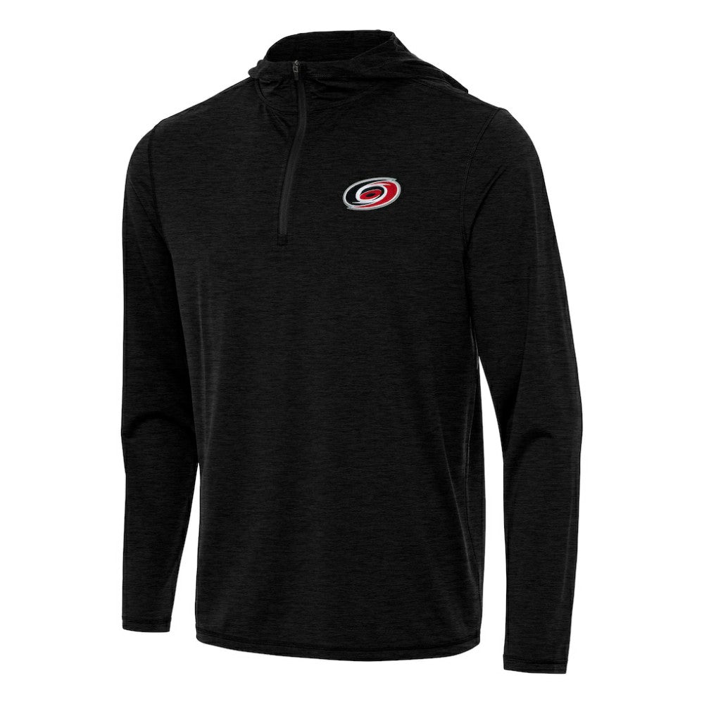 NHL Heather Black Carolina Hurricanes Antigua Tidy Quarter-Zip Hoodie