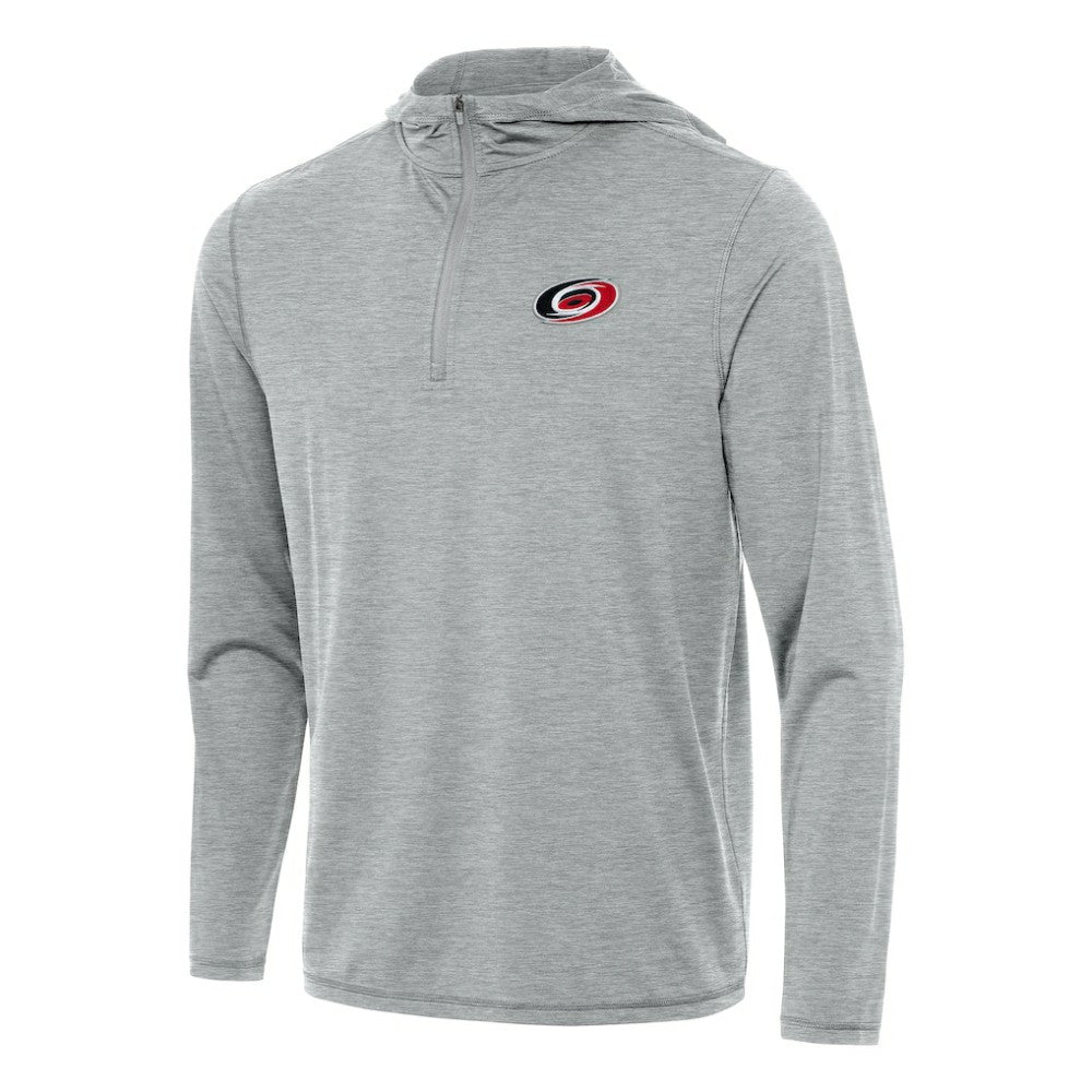 NHL Heather Gray Carolina Hurricanes Antigua Tidy Quarter-Zip Hoodie