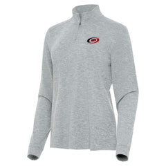 NHL Heather Gray Carolina Hurricanes Antigua Women's Mentor Quarter-Zip Mock Long Sleeve Top