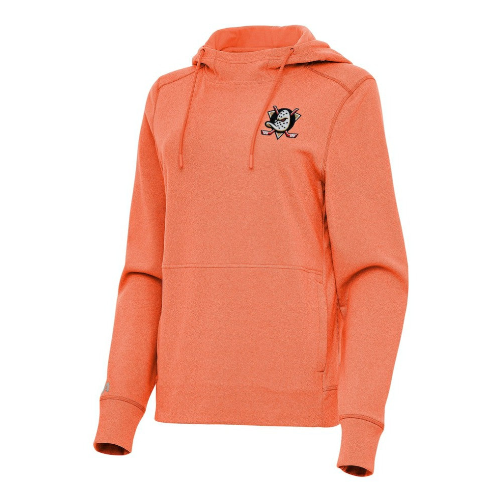 NHL Heather Orange Anaheim Ducks Antigua Women's Justice Pullover Hoodie