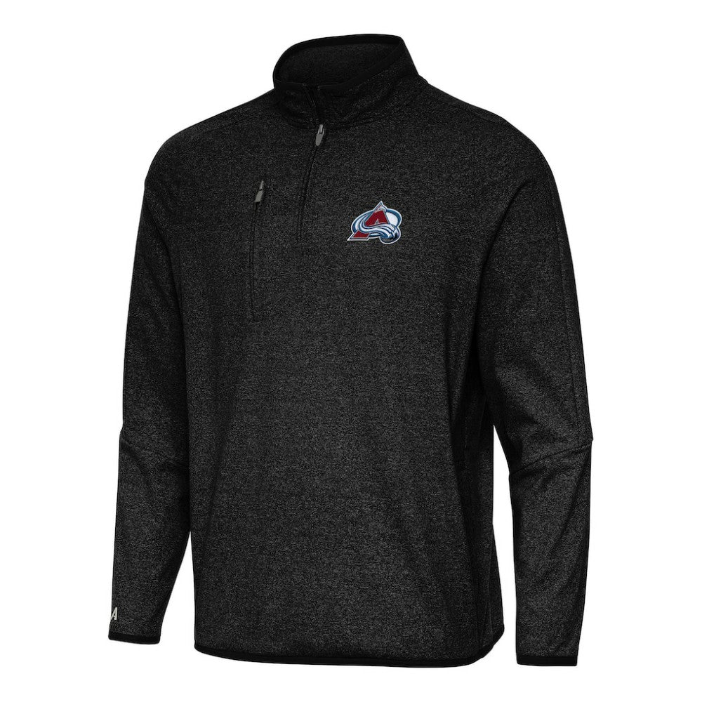 NHL Heather Black Colorado Avalanche Antigua Certain Quarter-Zip Tri-Blend Sweatshirt