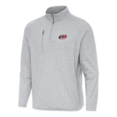 NHL Heather Gray Carolina Hurricanes Antigua Certain Quarter-Zip Tri-Blend Sweatshirt