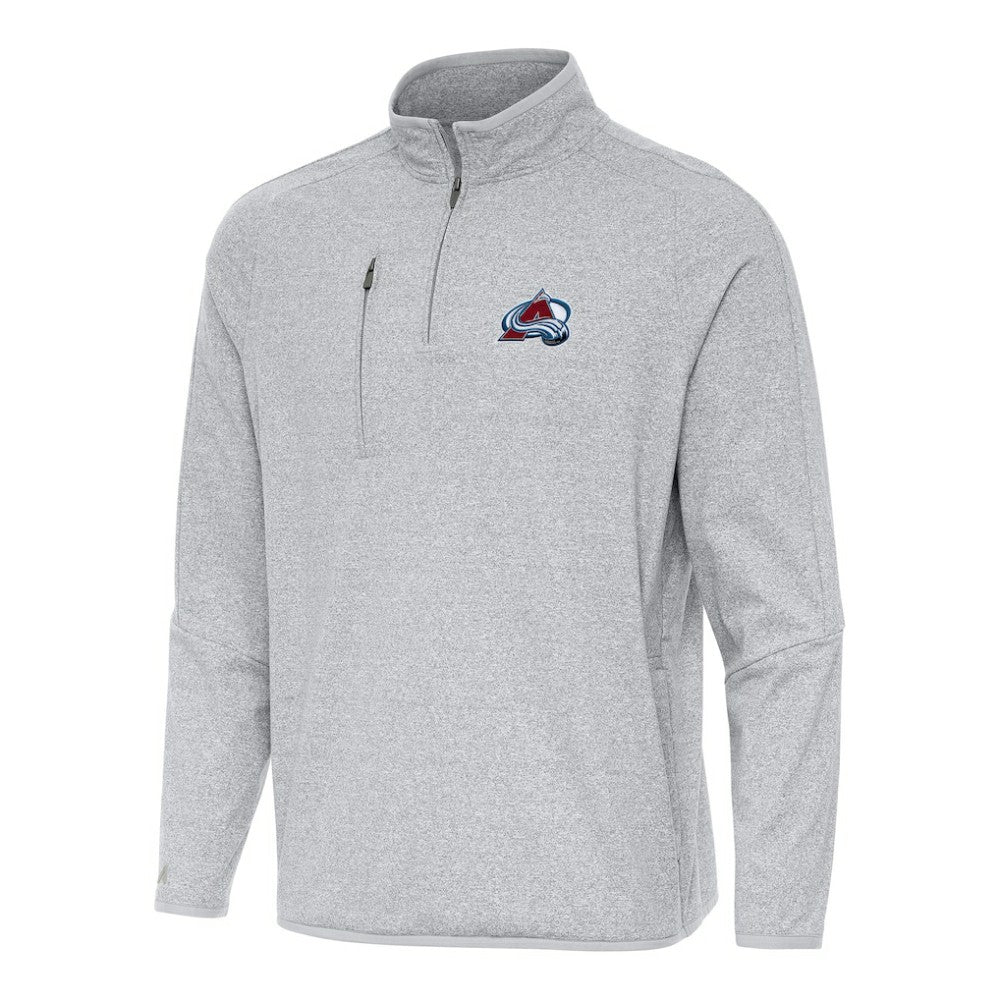 NHL Heather Gray Colorado Avalanche Antigua Certain Quarter-Zip Tri-Blend Sweatshirt
