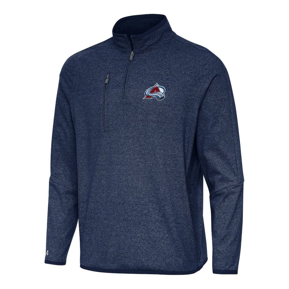 NHL Heather Navy Colorado Avalanche Antigua Certain Quarter-Zip Tri-Blend Sweatshirt