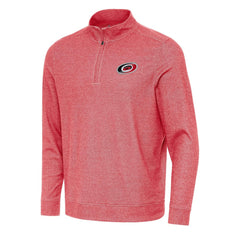 NHL Heather Red Carolina Hurricanes Antigua Subtle Quarter-Zip Sweatshirt