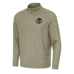 NHL Olive Chicago Blackhawks Antigua Subtle Quarter-Zip Sweatshirt