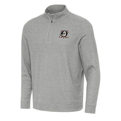 NHL Heather Gray Anaheim Ducks Antigua Subtle Quarter-Zip Sweatshirt