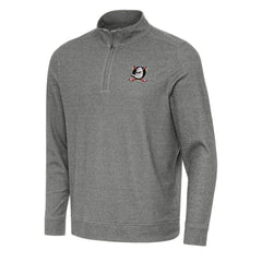 NHL Heather Black Anaheim Ducks Antigua Subtle Quarter-Zip Sweatshirt