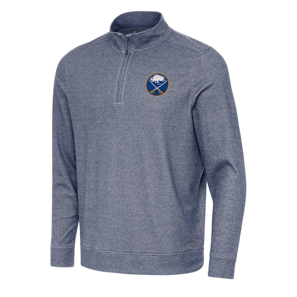 NHL Heather Navy Buffalo Sabres Antigua Subtle Quarter-Zip Sweatshirt