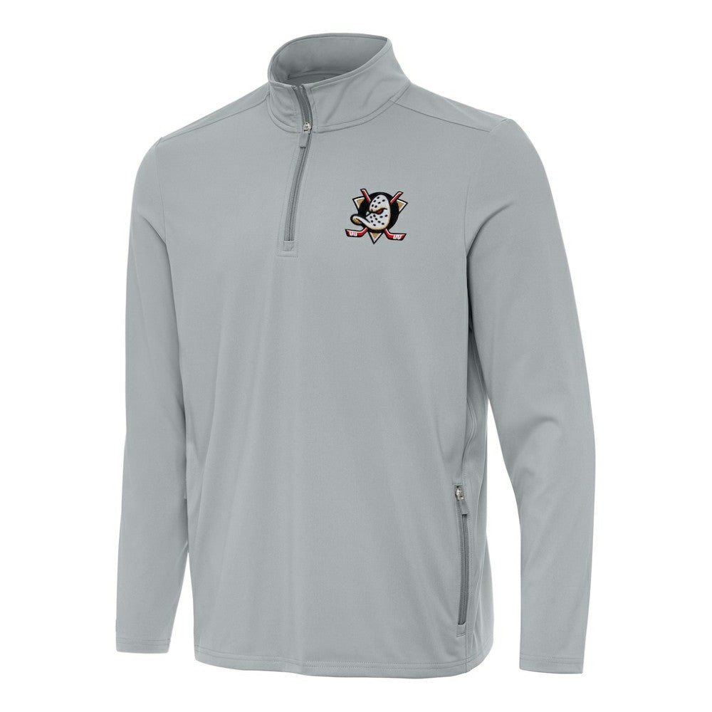 NHL Gray Anaheim Ducks Antigua Perilous Quarter-Zip Sweatshirt