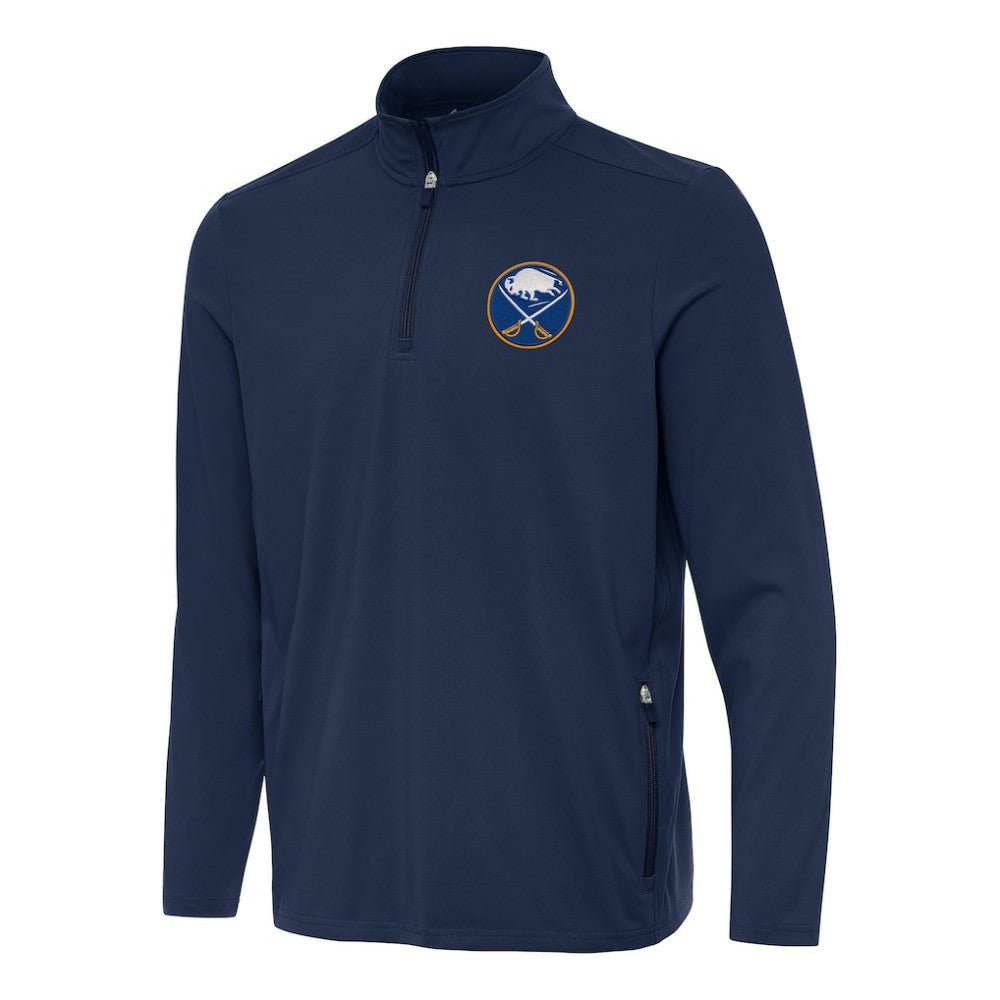 NHL Navy Buffalo Sabres Antigua Perilous Quarter-Zip Sweatshirt