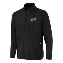 NHL Black Chicago Blackhawks Antigua Perilous Quarter-Zip Sweatshirt